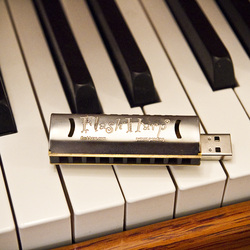 FlashHarp harmonica USB being played.