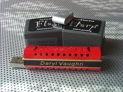 Red-colored personalized FlashHarp harmonica USB